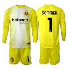 Inter Milan Yann Sommer #1 Målvakt Bortaställ Barn 2025-26 Långa ärmar (+ Korta byxor)